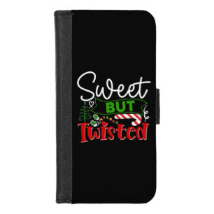 Sweet But Twisted Funny Christmas Candy Cane iPhone 8/7 Wallet Case