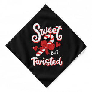 Sweet But Twisted Funny Christmas Candy Cane Santa Bandana