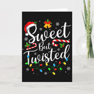 Sweet But Twisted Funny Christmas Candy Cane Xmas  Card