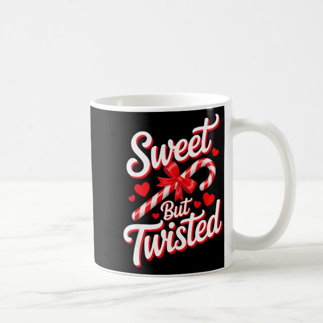Sweet But Twisted Funny Christmas Candy Cane Xmas  Coffee Mug (Right)
