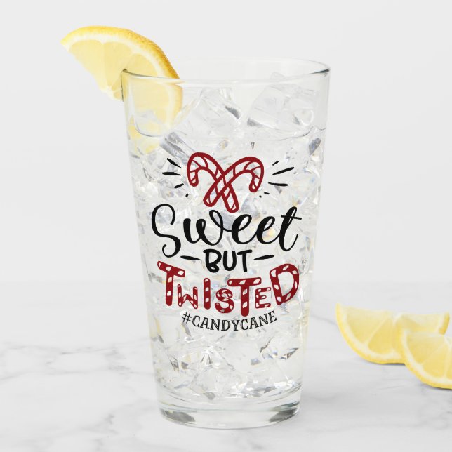 Sweet But Twisted | Funny Christmas Holiday Glass (Front Ice)