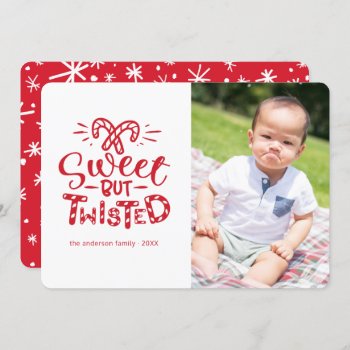 Sweet But Twisted... Funny Christmas Photo Card by oddowl at Zazzle