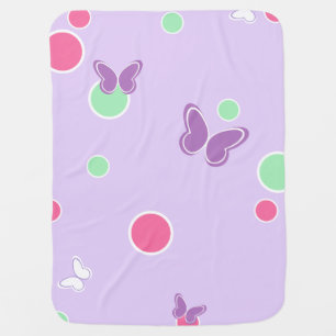 sweet butterflies and polka dots baby blanket
