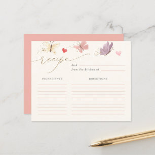 Sweet Butterflies Bridal Shower Recipe Card