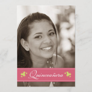Sweet Butterflies Quinceanera Invitation (rose)