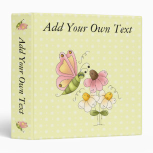 Sweet Butterfly Add Your Own Text 1.5 inch Binder