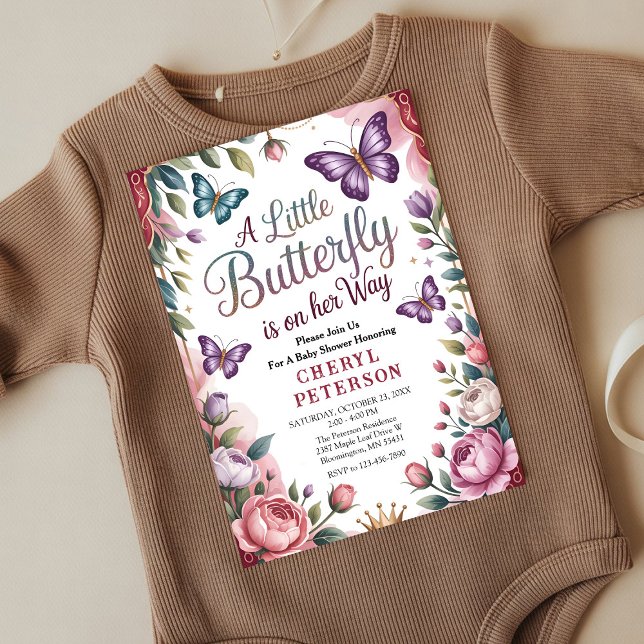 Sweet Butterfly Baby Shower Invitation (Creator Uploaded)