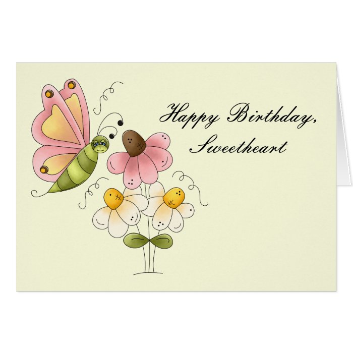 Sweet Butterfly Daughter Birthday Cards