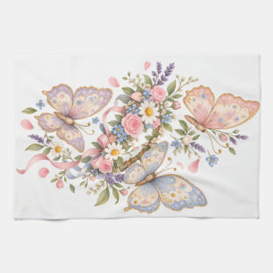 Sweet Butterfly Garden Design for Magical Kitchen Towel