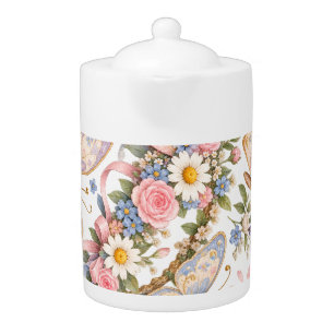 Sweet Butterfly Garden Design for Magical Teapot