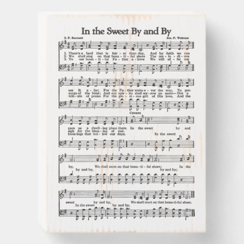 Sweet By And By Wood Box Sign Vintage Verses Hymn