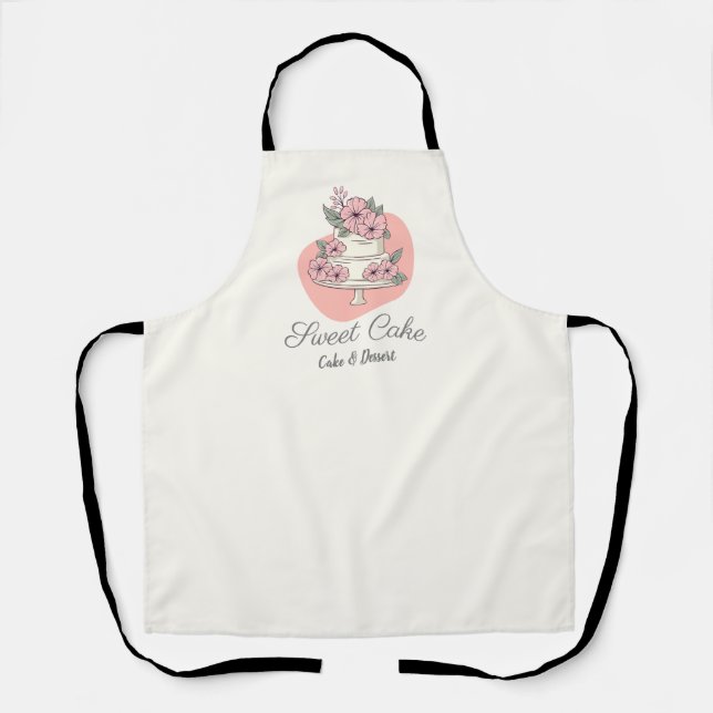 Sweet Cake Bakery Cake & Dessert Logo Apron (Front)