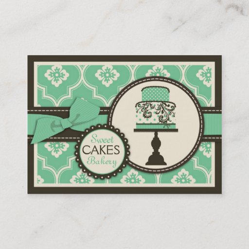Customizable Sweet Cake Business Card Teal