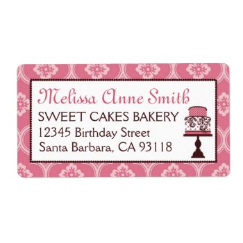 Sweet Cake Business Shipping Label by LetsCelebrateDesigns at Zazzle