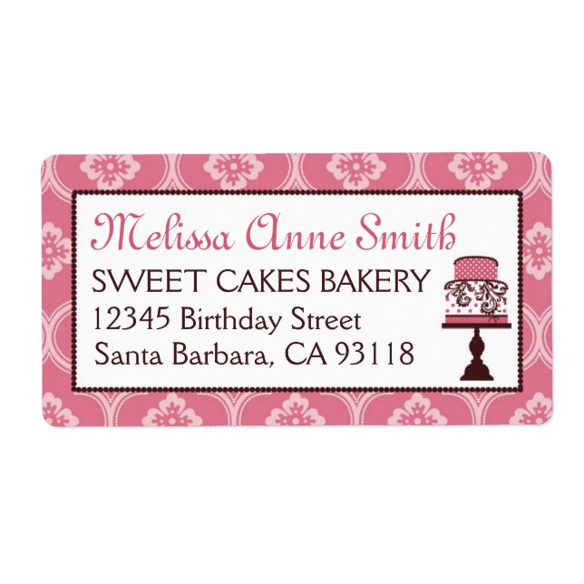 Sweet Cake Business Shipping Label (Front)