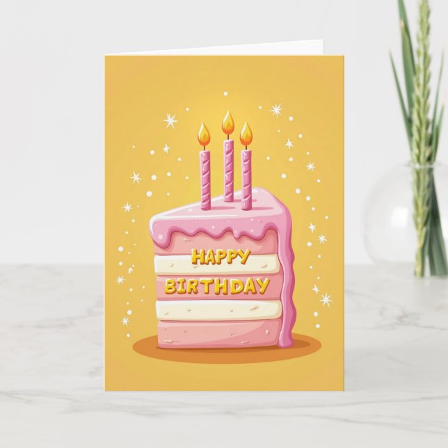 Sweet Cake Candles Birthday Card (Front)