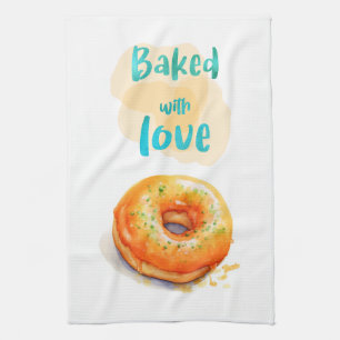 Sweet cake design kitchen towel