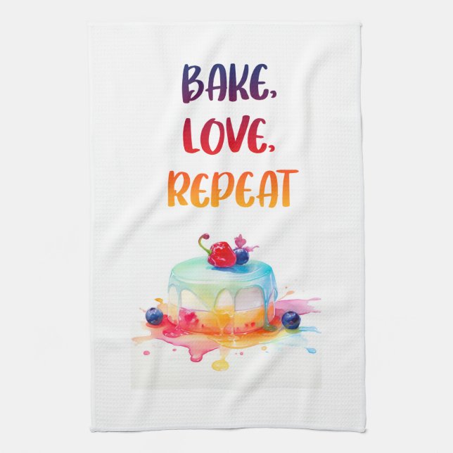 Sweet cake design kitchen towel (Vertical)