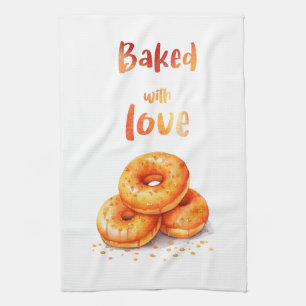 Sweet cake design kitchen towel