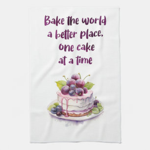 Sweet cake design kitchen towel