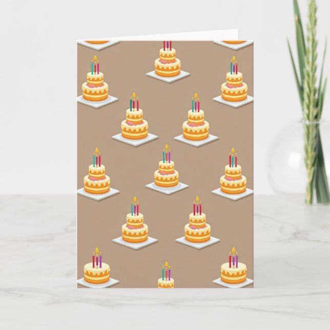 Sweet Cake Pattern Birthday Card (Front)