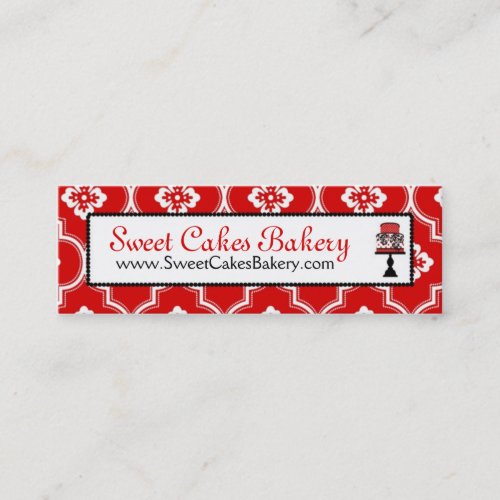 Sweet Cake Skinny Business Card Red