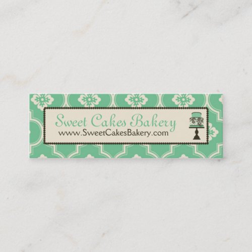 Sweet Cake Skinny Business Card Teal