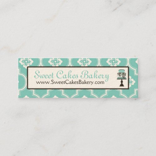 Sweet Cake Skinny Business Card Turq CR