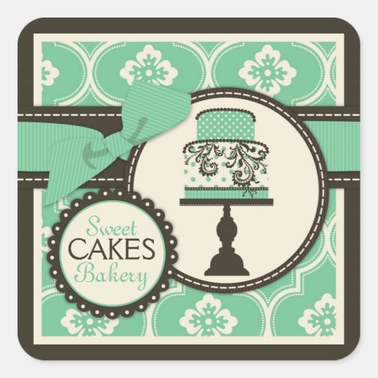 Sweet Cake Sticker Business Sticker Teal