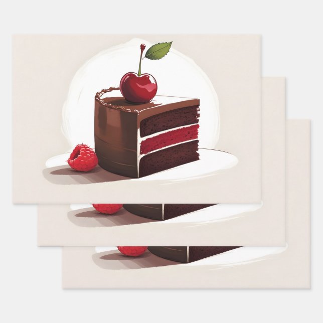 Sweet Cake Wrapping Paper Sheets (Set)