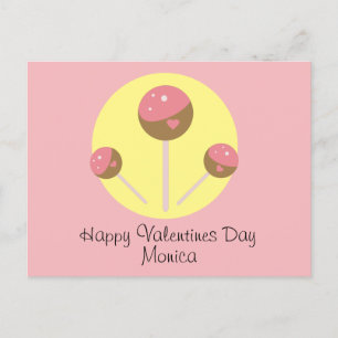 Sweet Cakepop Valentines Day Postcard