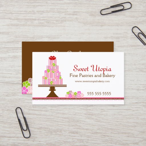 Customizable Sweet Cakes Bakery Business Cards