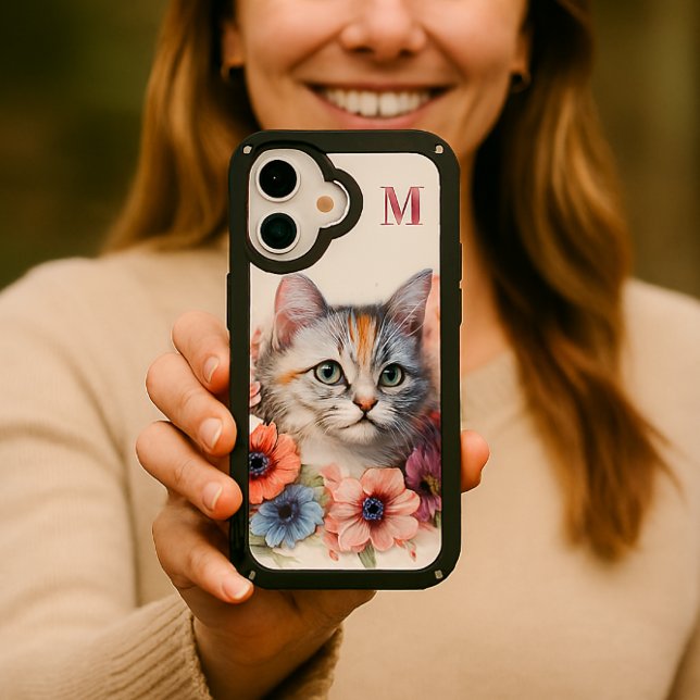 Sweet Calico Cat with Flowers  Speck iPhone Case (Creator Uploaded)