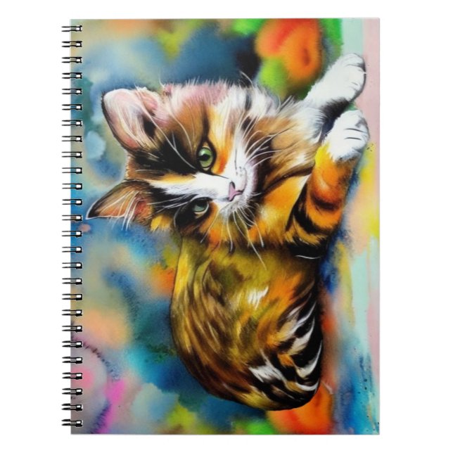 Sweet Calico Portrait | Watercolor | Hand-Drawn - Notebook (Front)