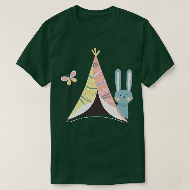 Sweet Camping Rabbit T-Shirt (Design Front)