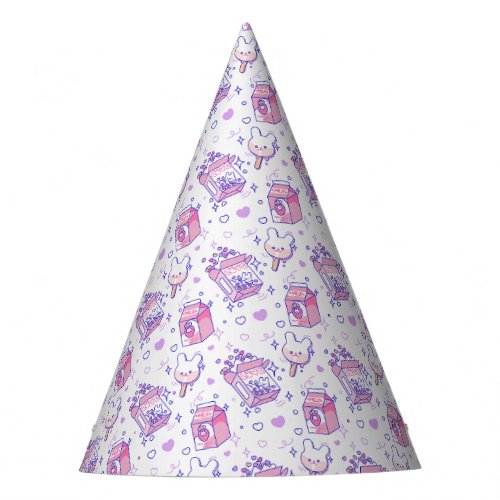 Sweet candies and desserts pattern design party hat