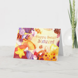 Sweet Candies for Sweet 16th Birthday Invitation
