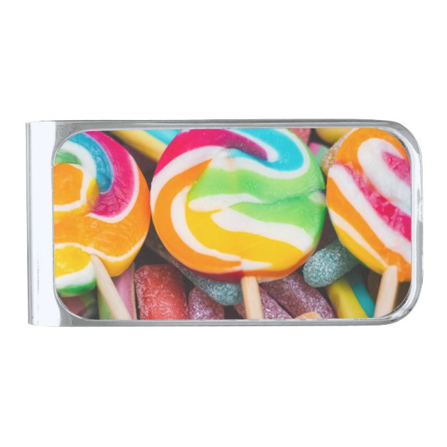 sweet candies silver finish money clip (Front)
