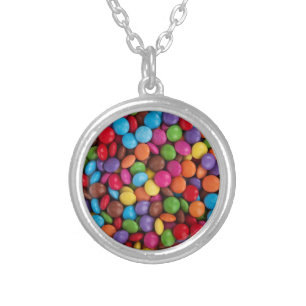 Sweet candies silver plated necklace