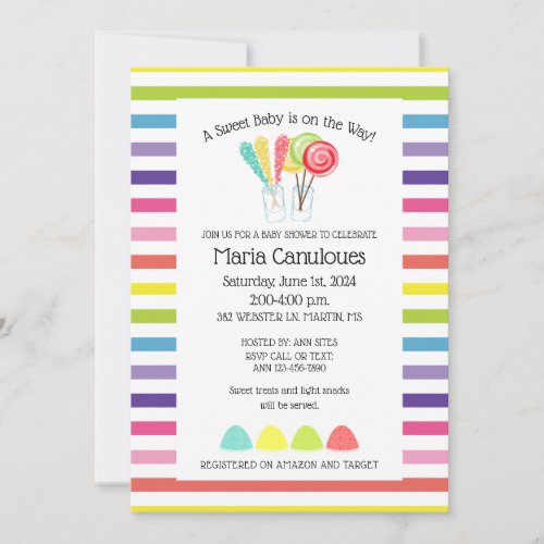 Sweet Candy Baby Shower Invitation 
