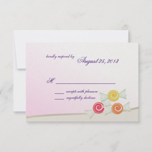 Sweet Candy Bat Mitzvah Response Card Personalized Invite