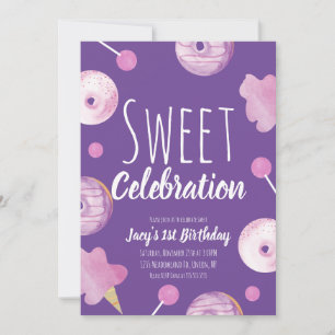 Sweet Candy Birthday Donut Pink Girls Party