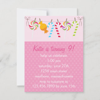 Sweet Candy Birthday Party Invitation