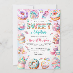 Sweet Candy Birthday Party Invitation