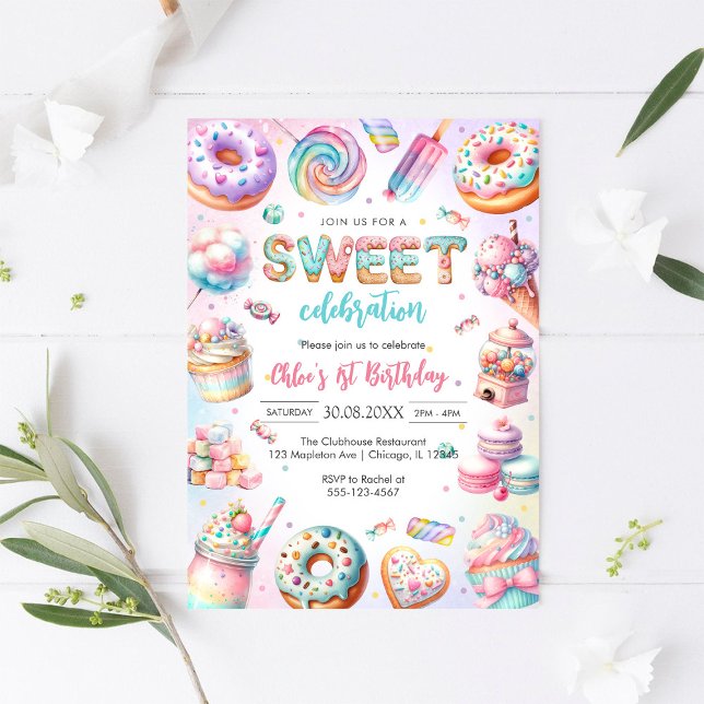 Sweet Candy Birthday Party Invitation (Creator Uploaded)