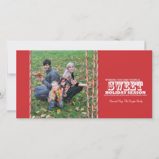 Sweet Candy Cane Christmas Photo Card