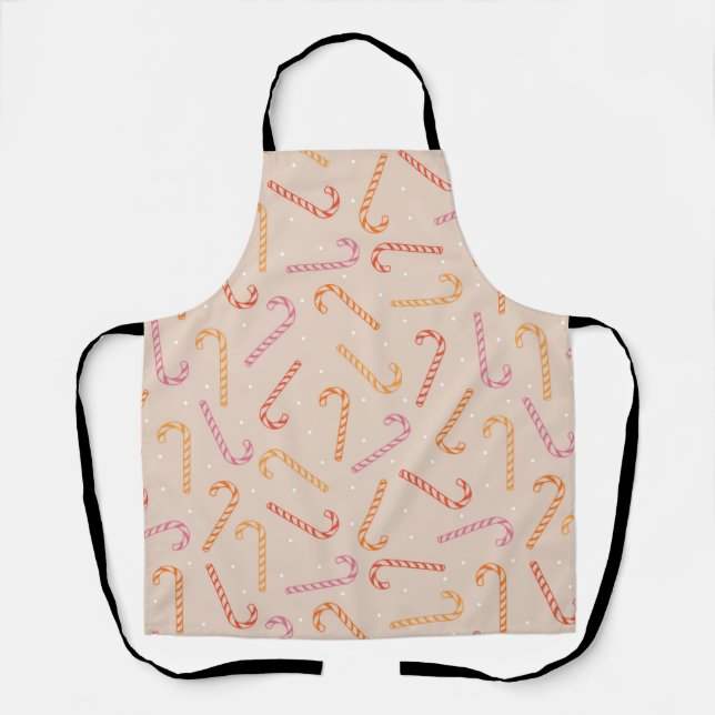 Sweet candy cane pattern apron (Front)