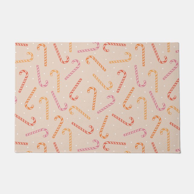 Sweet candy cane pattern doormat (Front)