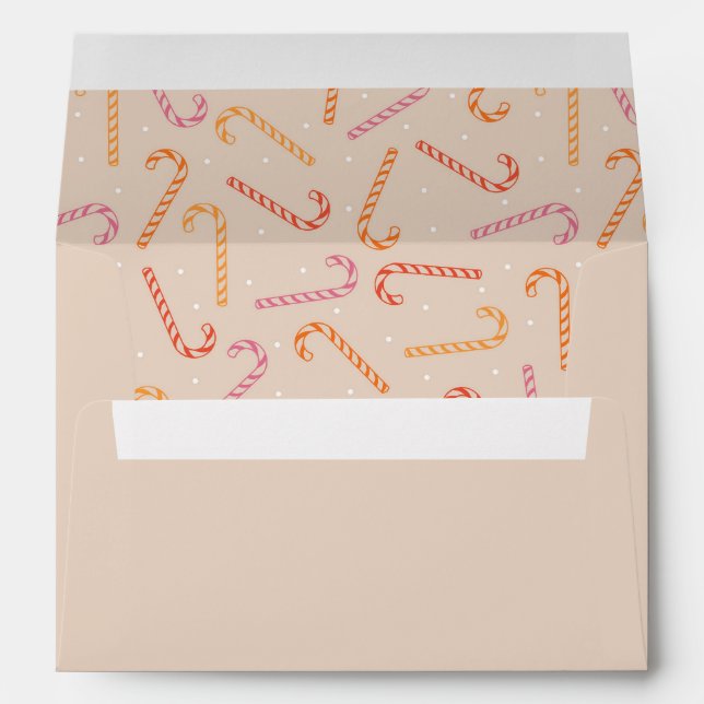 Sweet candy cane pattern envelope (Back (Bottom))