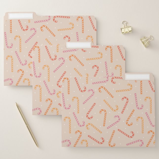 Sweet candy cane pattern file folder (Set)